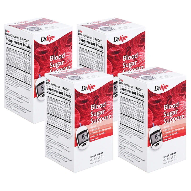 Combo 4 hộp Drlife Blood Sugar Support hỗ trợ cải thiện chỉ số đường huyết hộp 60 viên - 